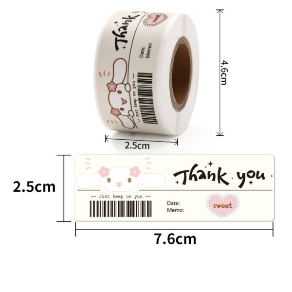 5 Rolls Sanrio Thank You Stickers,1x3 Inch,600 Labels - Image 9