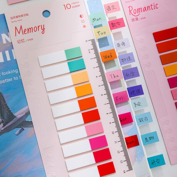 1600pcs Sticky Book File Index Tabs Candy Color Translucent - Image 3