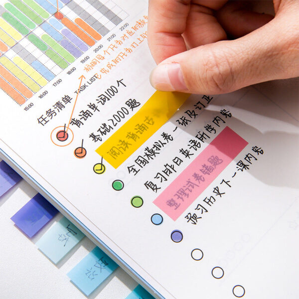 1600pcs Sticky Book File Index Tabs Candy Color Translucent - Image 4
