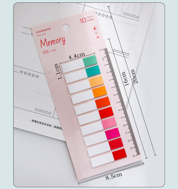 1600pcs Sticky Book File Index Tabs Candy Color Translucent - Image 6