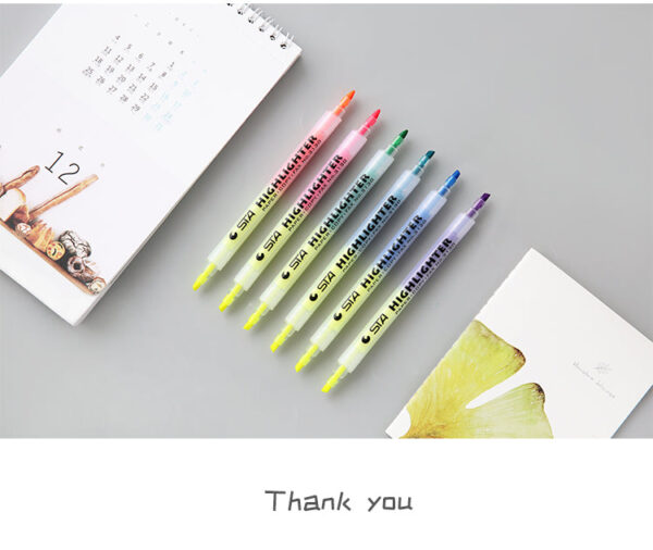 STA 3130 Double Ended Highlighter Set Candy Color 6 Pack