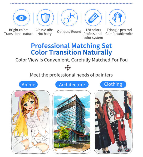 SAT 3203 Twin Art Markers Alcohol Based 30 Color Animaiton Fashion Set