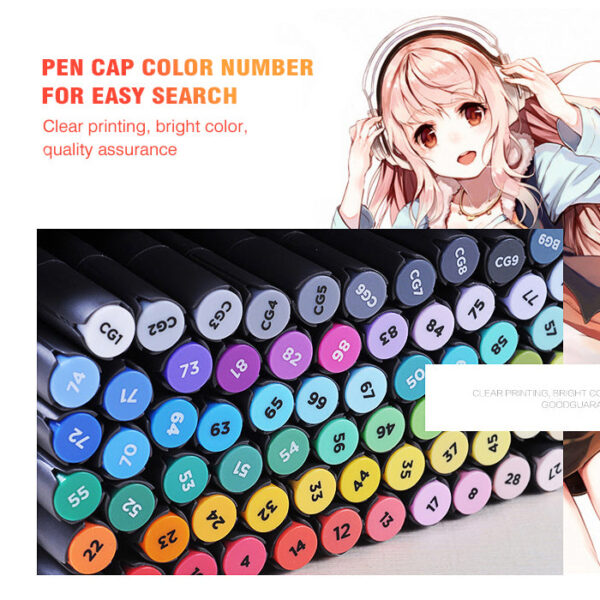 SAT 3203 Alcohol Art Markers 80 Color Dual Tip for Drawing Sketching