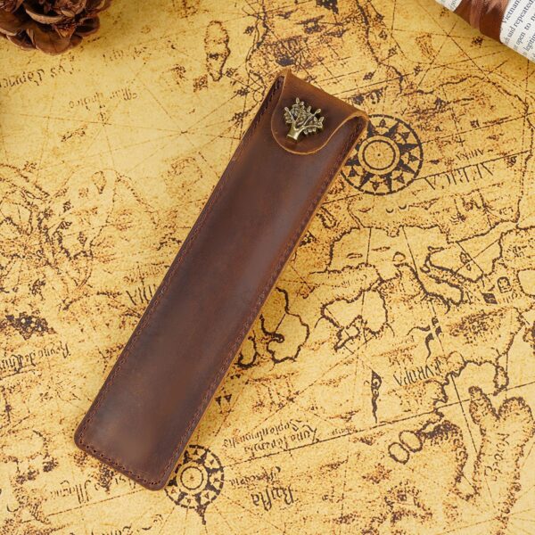 Single Leather Pen Pouch Case Bag