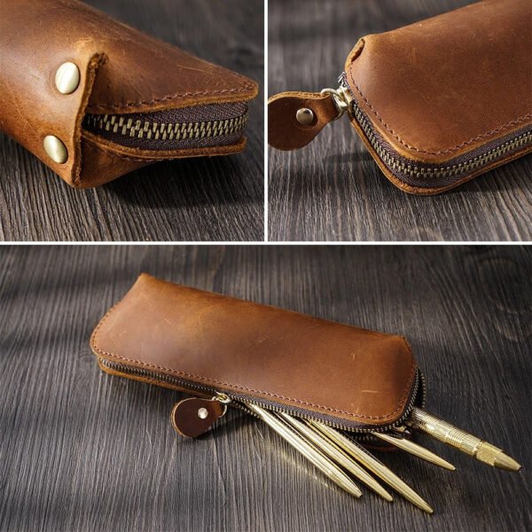 Genuine Leather Pencil Case (Pens,Cables,Stationery and Personal Items)