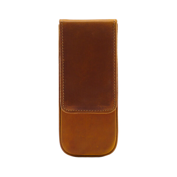 Vintage Leather Pen Case Storage with 3 Slots