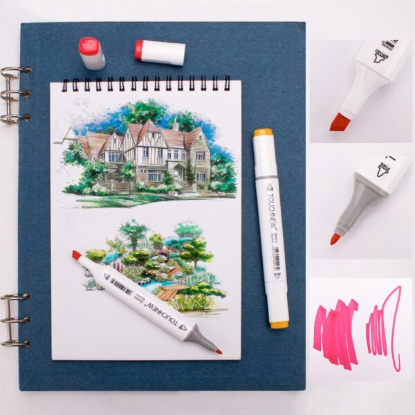 TOUCHNEW Sketch Markers 36 Color Animation Set for Adult Art Drawing Sketching