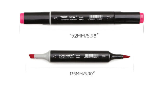 TOUCHNEW 60 Color Dual Tips Alcohol Based Brush Art Markers