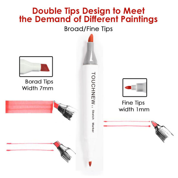 TOUCHNEW T7 80 Colors Alcohol Based Sketch Art Markers Manga Animation
