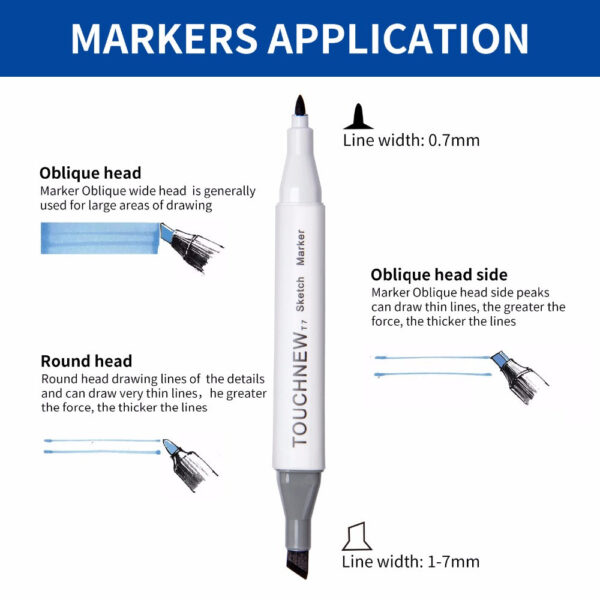TOUCHNEW T7 40 Colors Artist Marker Set For Drawing Manga Animation Design