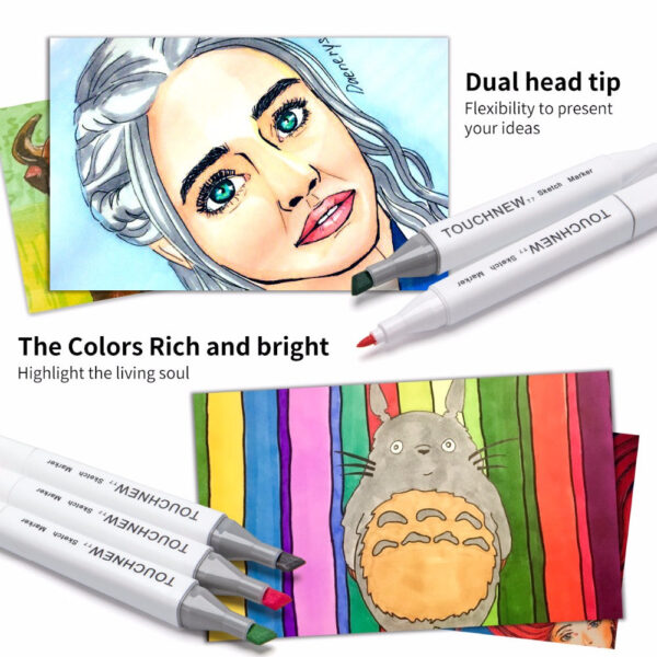 TOUCHNEW T7 40 Colors Artist Marker Set For Drawing Manga Animation Design