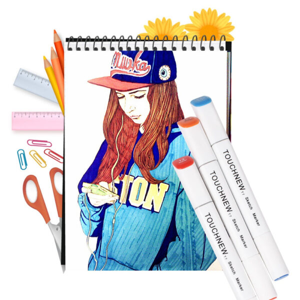 TOUCHNEW T7 Skin Tone Markers 24 Color Set for Portrait Illustration
