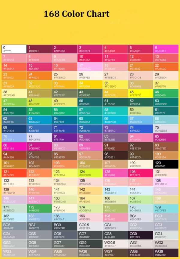 TOUCHNEW T8 Alcohol Art Markers 168 Full Color Pack