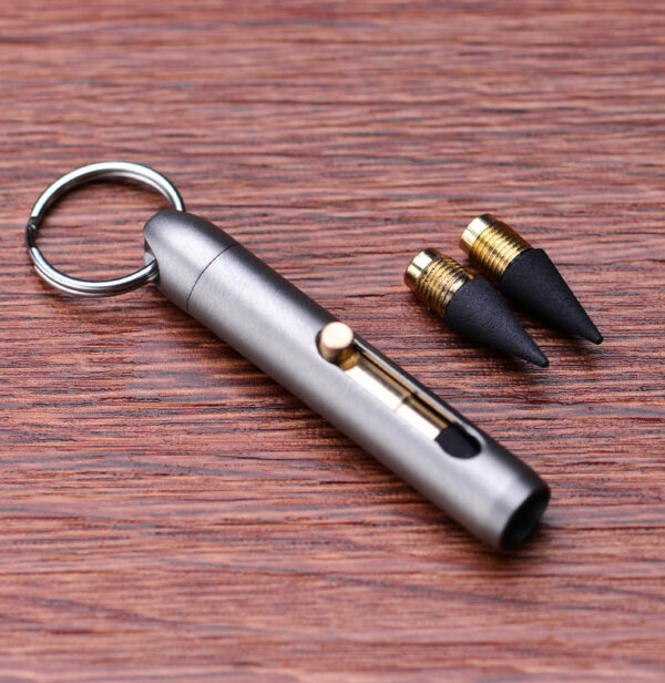 Pocket-Sized Titanium Everlasting Pencil Hangable Mini Pen for EDC - Image 2