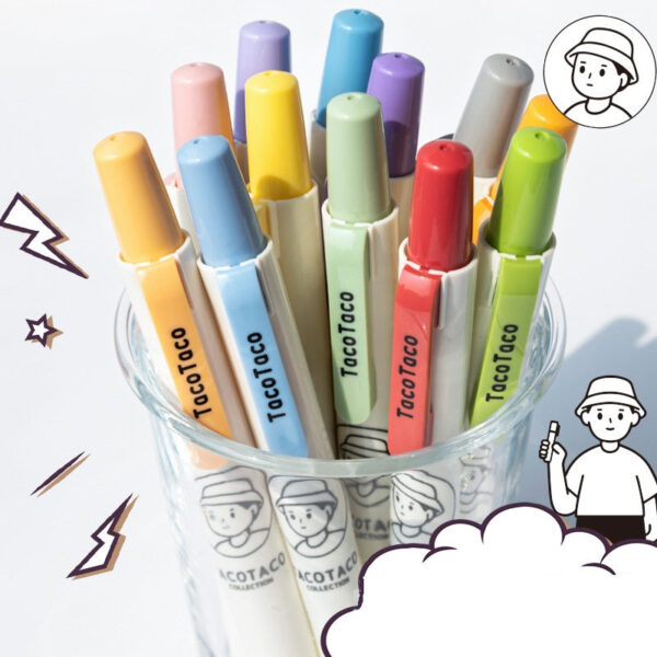 TacoTaco Retractable Highlighters 12 Pack Vantage Colors - Image 2