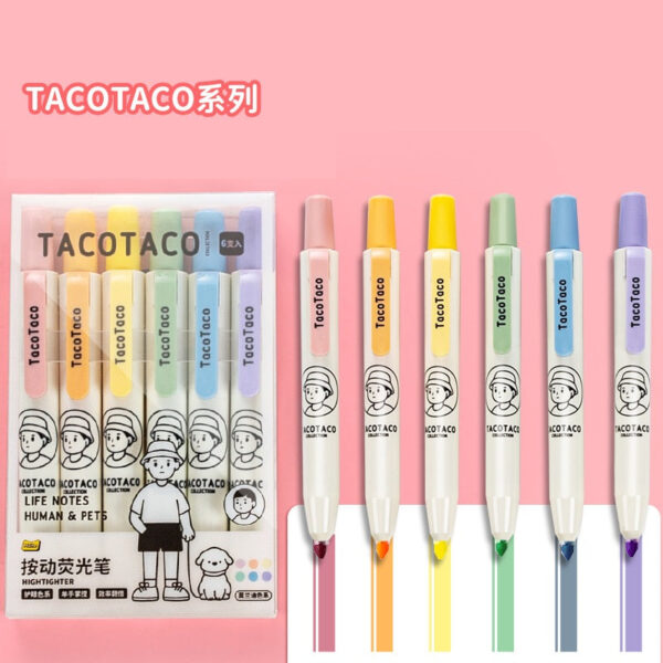 TacoTaco Retractable Highlighters 12 Pack Vantage Colors - Image 3