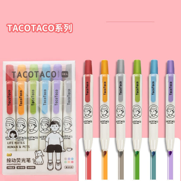TacoTaco Retractable Highlighters 12 Pack Vantage Colors - Image 4