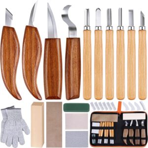 26in1 Wood Carving Kit with Knife Chisel Gloves