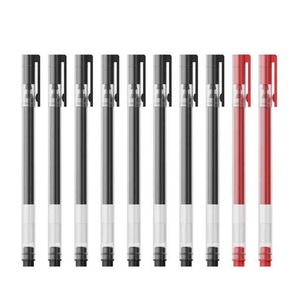Beifa Gel Pen Black Red Ink 0.5mm Pack of 10