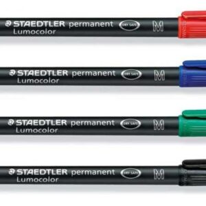Staedtler Lumocolor 317M Permanent Markers Medium Tip 1.0mm,4 Color