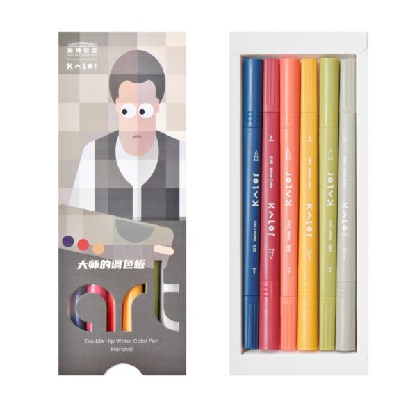 Kalor Watercolor Dual Tip Brush Pens 6 Pack