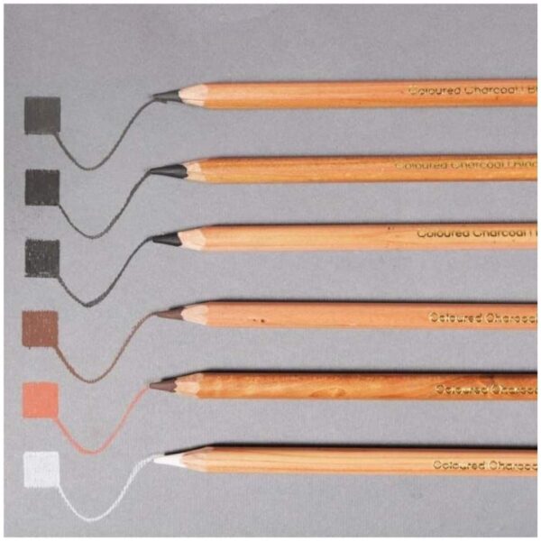 Mont Marte Coloured Charcoal Pencils - 12 Pack