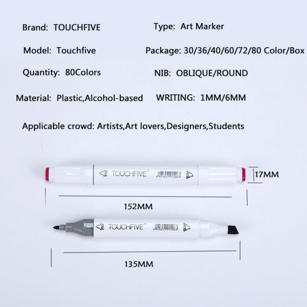 TouchFive Twin Markers 30 Color Animation Design Set