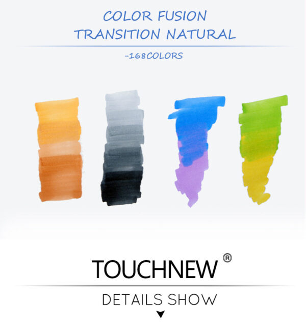 TOUCHNEW 80 Color Sketch Markers Animation Manga Set with Carry Bag